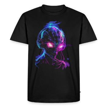 DJ Alien UFO avec casque Alien Festival - T-shirt Premium bio Homme - noir - Devant - Nico (187cm)