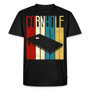 Joueur de sac de haricots de l’équipe Cornhole - T-shirt Premium bio Homme - noir - Devant - Nico (187cm)