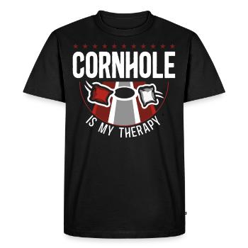 Joueur de sac de haricots de l’équipe Cornhole - T-shirt Premium bio Homme - noir - Devant - Nico (187cm)