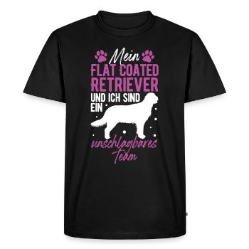 Flat Coated Retriever et moi sommes imbattables - T-shirt Premium bio Homme - noir - Devant - Nico (187cm)