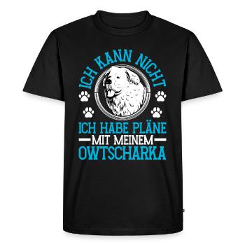 Plans d’Ovcharka avec Ovcharka du Caucase - T-shirt Premium bio Homme - noir - Devant - Nico (187cm)