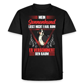 Mountain Dog embellit l’espace Swiss Mountain Dog - T-shirt Premium bio Homme - noir - Devant - Nico (187cm)