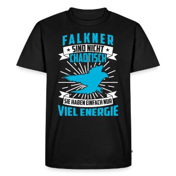 Falconer is not chaotic hawking falconry - Men's Premium Organic T-Shirt - black - Front - Nico (187cm)