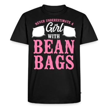 Joueur de sac de haricots de l’équipe Cornhole - T-shirt Premium bio Homme - noir - Devant - Nico (187cm)