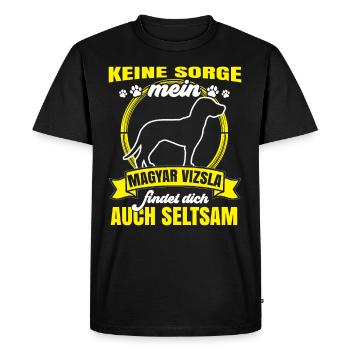 Magyar Vizsla pense que vous êtes un chien d’arrêt bizarre - T-shirt Premium bio Homme - noir - Devant - Nico (187cm)