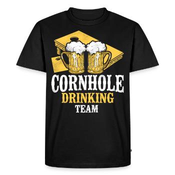 Joueur de sac de haricots de l’équipe Cornhole - T-shirt Premium bio Homme - noir - Devant - Nico (187cm)