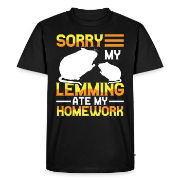 Lemming has eaten homework Vole - Men's Premium Organic T-Shirt - black - Front - Nico (187cm)