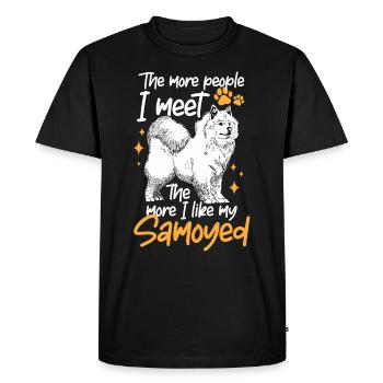 Samoyed more like Samoyed Spitz Samoyed - Men's Premium Organic T-Shirt - black - Front - Nico (187cm)