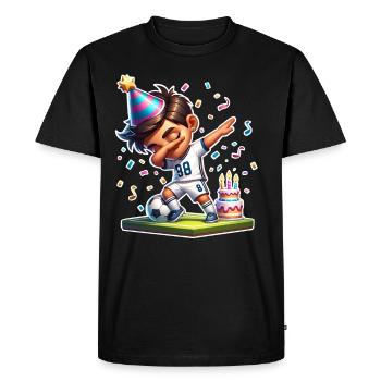 Soccer Birthday Kids - Men's Premium Organic T-Shirt - black - Front - Nico (187cm)