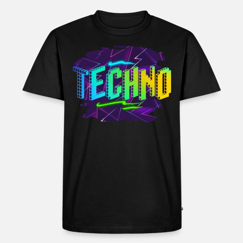 Techno - Männer Premium Bio T-Shirt - Schwarz