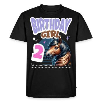 Cheval 2ème Anniversaire Fille Enfants - T-shirt Premium bio Homme - noir - Devant - Nico (187cm)
