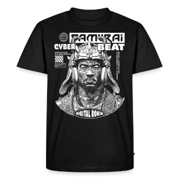 Manga Samurai T-Shirt with Techno Twist - Men's Premium Organic T-Shirt - black - Front - Nico (187cm)