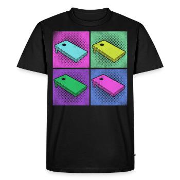 Joueur de sac de haricots de l’équipe Cornhole - T-shirt Premium bio Homme - noir - Devant - Nico (187cm)