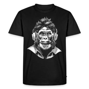 Stylish gorilla T-shirt for street art fans - Men's Premium Organic T-Shirt - black - Front - Nico (187cm)