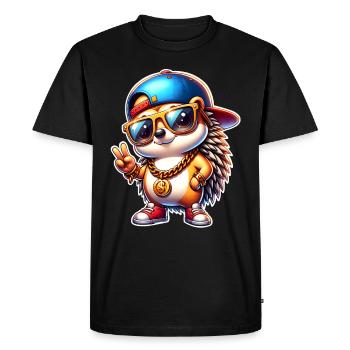 Chaîne en or Hedgehog Cool - T-shirt Premium bio Homme - noir - Devant - Nico (187cm)