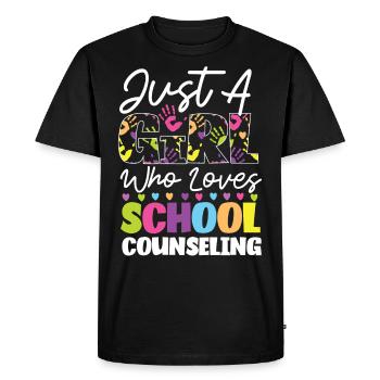 Conseillère scolaire Juste une fille qui - T-shirt Premium bio Homme - noir - Devant - Nico (187cm)