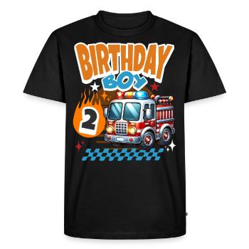2e anniversaire des pompiers - T-shirt Premium bio Homme - noir - Devant - Nico (187cm)