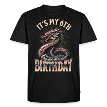 Dragon 6ème anniversaire Dragon - T-shirt Premium bio Homme - noir - Devant - Nico (187cm)