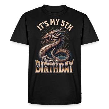 Dragon 5ème anniversaire Dragon - T-shirt Premium bio Homme - noir - Devant - Nico (187cm)