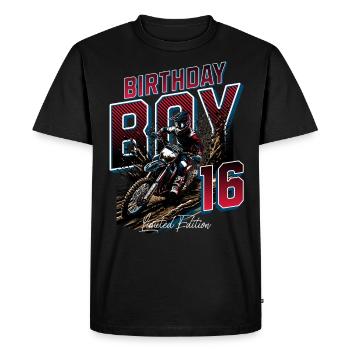 16e anniversaire de motocross - T-shirt Premium bio Homme - noir - Devant - Nico (187cm)