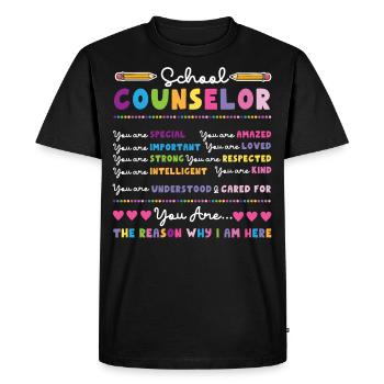 Conseiller scolaire Conseiller scolaire - T-shirt Premium bio Homme - noir - Devant - Nico (187cm)