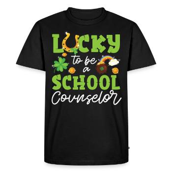 Conseillère scolaire Fête de la Saint-Patrick - T-shirt Premium bio Homme - noir - Devant - Nico (187cm)