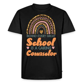 Conseillère scolaire Rainbow Behind - T-shirt Premium bio Homme - noir - Devant - Nico (187cm)