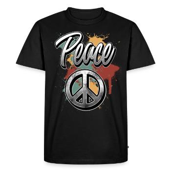 Paix - T-shirt Premium bio Homme - noir - Devant - Nico (187cm)