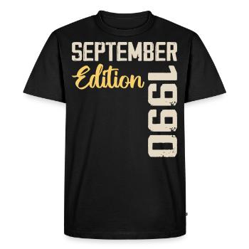 Septembre 1990 - 34e Anniversaire September 1990 - T-shirt Premium bio Homme - noir - Devant - Nico (187cm)