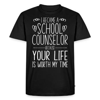 Conseiller scolaire Je suis devenu une école - T-shirt Premium bio Homme - noir - Devant - Nico (187cm)