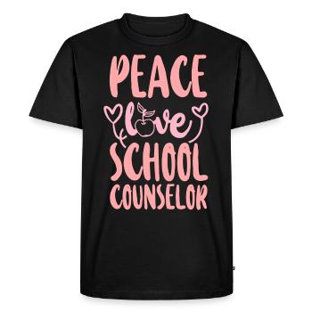 Conseillère scolaire Girl Peace Love - T-shirt Premium bio Homme - noir - Devant - Nico (187cm)