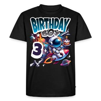 Astronaut 3rd Birthday Space - Men's Premium Organic T-Shirt - black - Front - Nico (187cm)