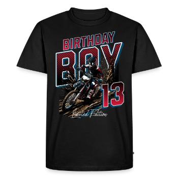 13e anniversaire de motocross - T-shirt Premium bio Homme - noir - Devant - Nico (187cm)