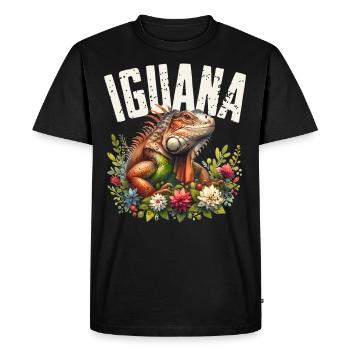Iguane - T-shirt Premium bio Homme - noir - Devant - Nico (187cm)