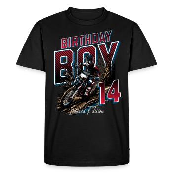 14e anniversaire de motocross - T-shirt Premium bio Homme - noir - Devant - Nico (187cm)