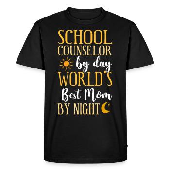 Conseillère scolaire Maman École - T-shirt Premium bio Homme - noir - Devant - Nico (187cm)