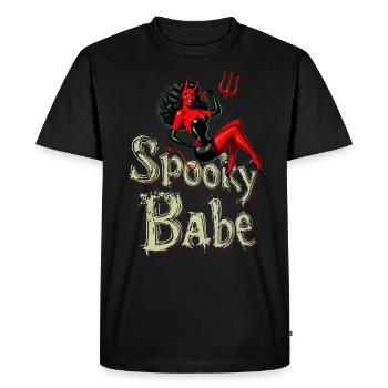 Spooky Babe Retro Devil Women's Costume - Men's Premium Organic T-Shirt - black - Front - Nico (187cm)