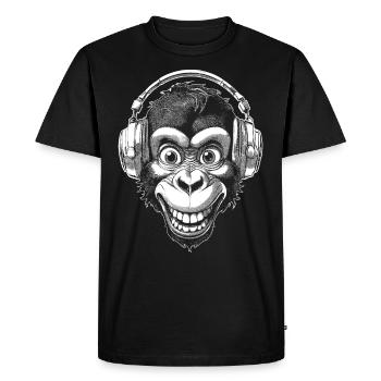 Chemise créative de chimpanzé pour les cours de musique - T-shirt Premium bio Homme - noir - Devant - Nico (187cm)