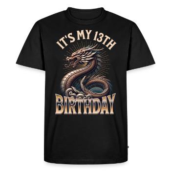 Dragon 13e anniversaire Dragon - T-shirt Premium bio Homme - noir - Devant - Nico (187cm)