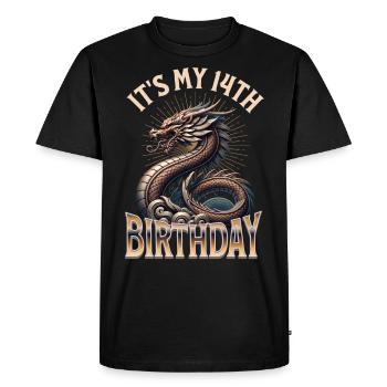 Dragon 14e anniversaire Dragon - T-shirt Premium bio Homme - noir - Devant - Nico (187cm)