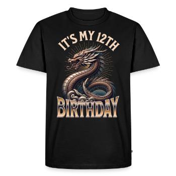 Dragon 12e anniversaire Dragon - T-shirt Premium bio Homme - noir - Devant - Nico (187cm)