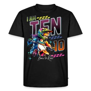 10e anniversaire des filles de motocross - T-shirt Premium bio Homme - noir - Devant - Nico (187cm)