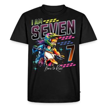 7ème anniversaire des filles de motocross - T-shirt Premium bio Homme - noir - Devant - Nico (187cm)