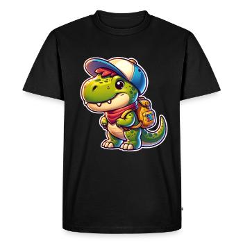 Inscription à l'école des dinosaures Dino T Rex - T-shirt Premium bio Homme - noir - Devant - Nico (187cm)