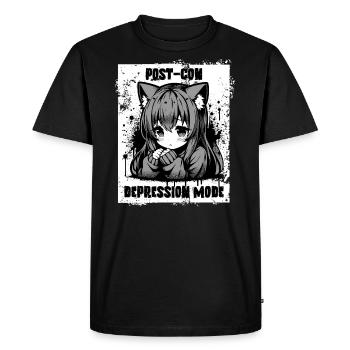 Anime Manga Girl // Post-Con Dépression // AS004 - T-shirt Premium bio Homme - noir - Devant - Nico (187cm)