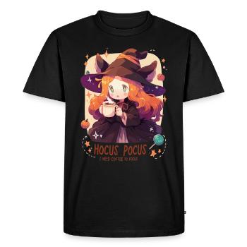Hocus Pocus Sorcière Café Citrouilles Halloween - T-shirt Premium bio Homme - noir - Devant - Nico (187cm)