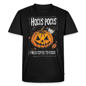 Hocus Pocus Citrouille Café Halloween Drôle - T-shirt Premium bio Homme - noir - Devant - Nico (187cm)