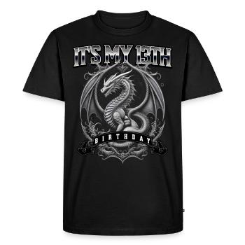 Dragon 13e anniversaire Dragon - T-shirt Premium bio Homme - noir - Devant - Nico (187cm)