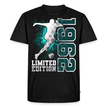 1962 Année de naissance Anniversaire Football - T-shirt Premium bio Homme - noir - Devant - Nico (187cm)