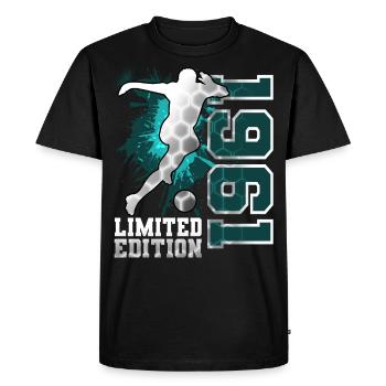 1961 Année de naissance Anniversaire Football - T-shirt Premium bio Homme - noir - Devant - Nico (187cm)